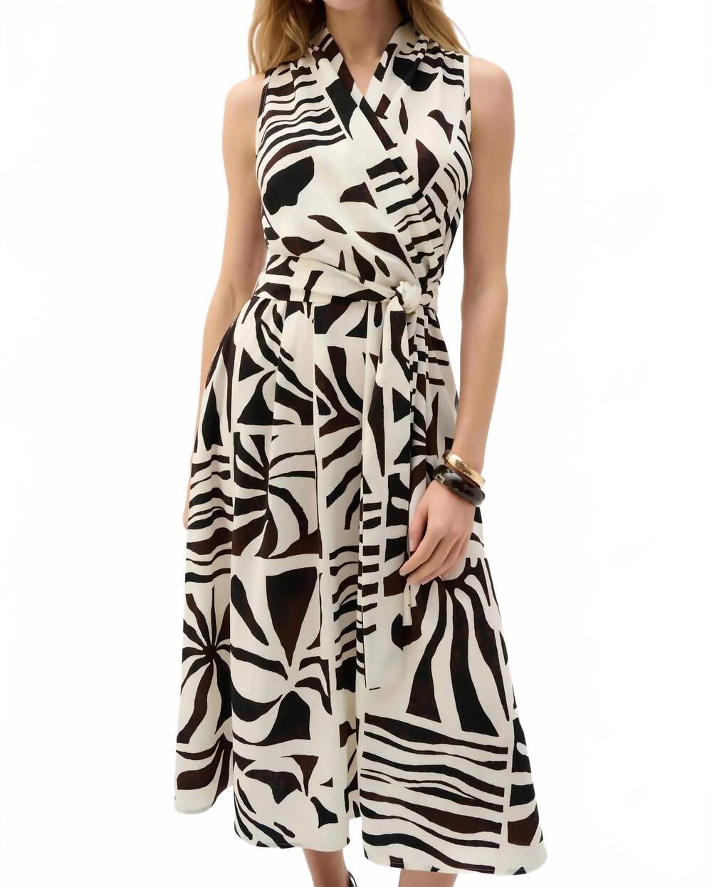 NEW JOSEPH RIBKOFF tropical fit and flare wrap dress